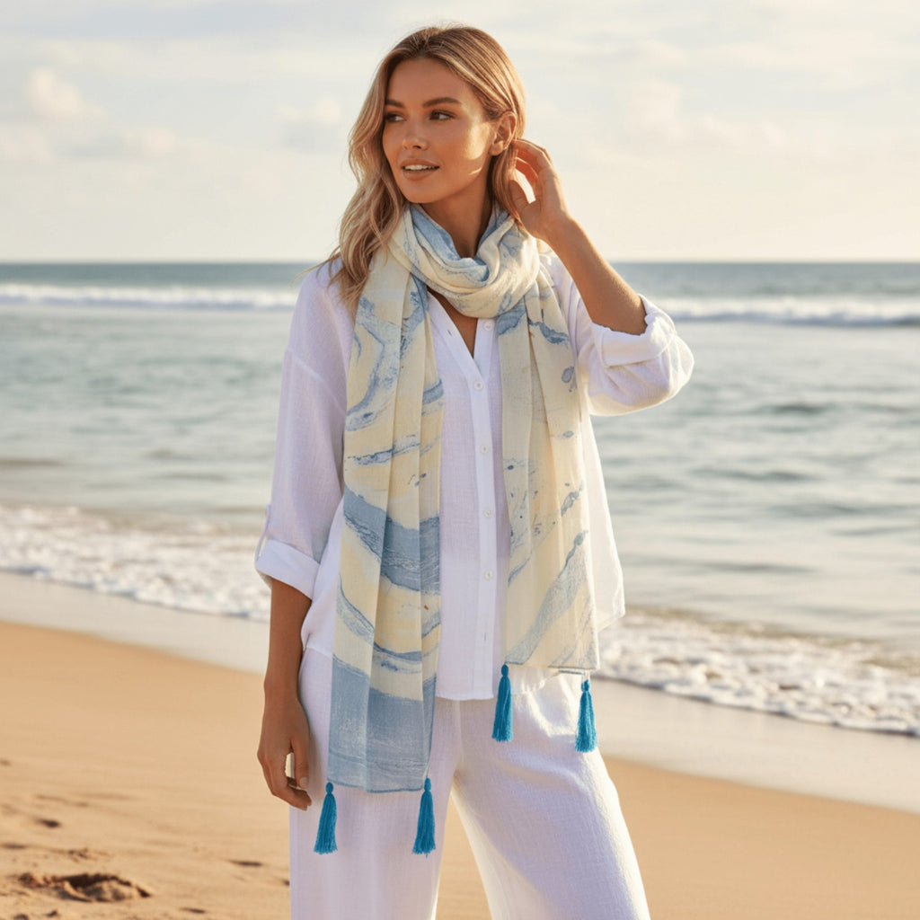 Marble print scarf