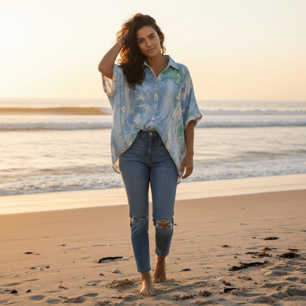 Marble print t-shirt